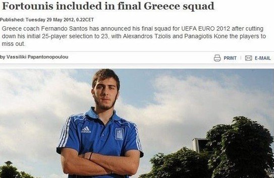 希腊国家队主教练费尔南多-桑托斯对外宣布
